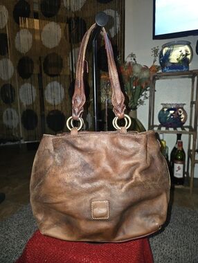 🦆 Dooney & Bourke - Brown Leather Satchel PROJECT/REHAB Bag